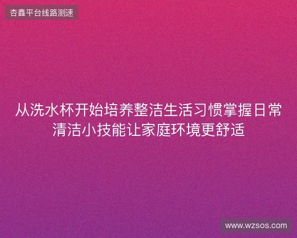 从洗水杯开始培养整洁生活习惯掌握日常清洁小技能让家庭环境更舒适